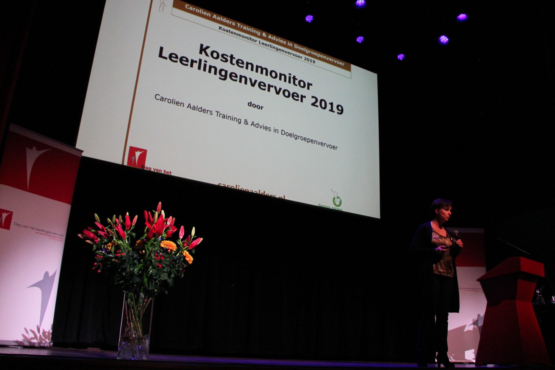 Carolien Aalders (Carolien Aalders Training & Advies in Leerlingenvervoer), initiatiefneemster kostenmonitor leerlingenvervoer van de Dag van het Leerlingenvervoer 2020